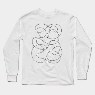 Simple Abstract Continuous Line Long Sleeve T-Shirt